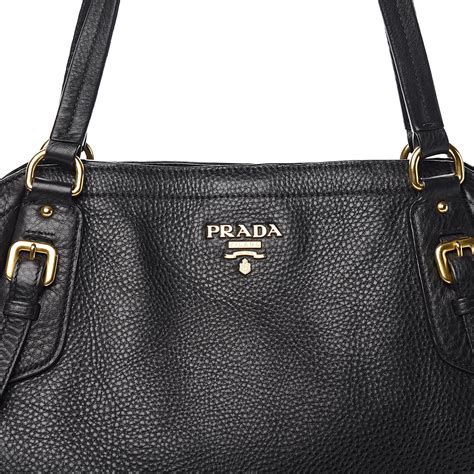 prada daino large shoulder tote bag black|Prada Vitello Daino Satchel .